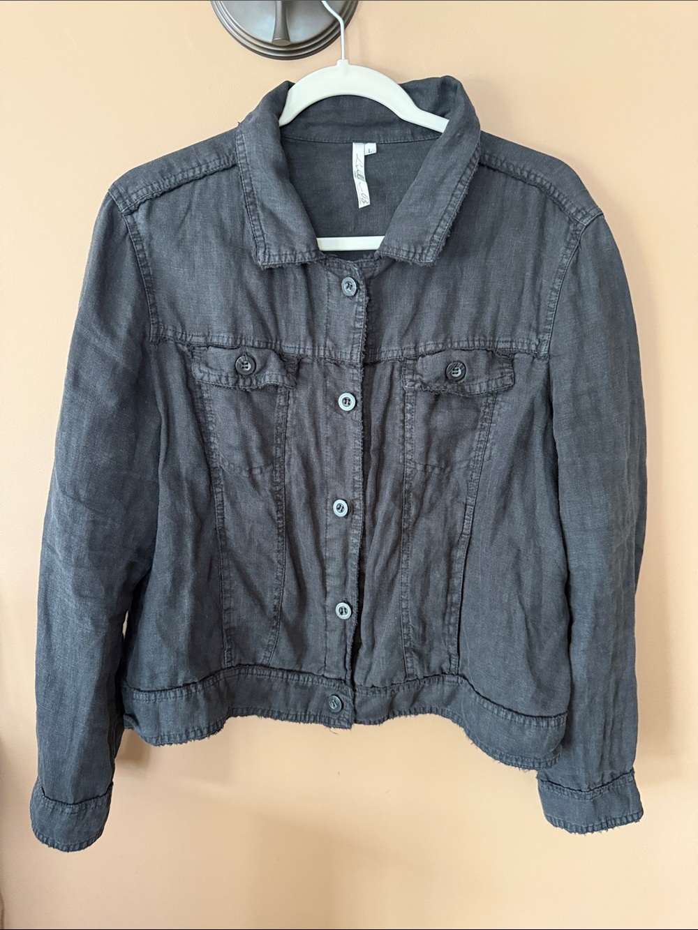 Lulu-B Washed Black Linen Jacket
